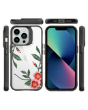 DailyObjects Flower Embroidery Black Hybrid Clear Phone Case Cover For iPhone 14 Pro