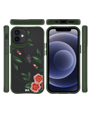 DailyObjects Flower Embroidery Green Hybrid Clear Case Cover For iPhone 12 Mini