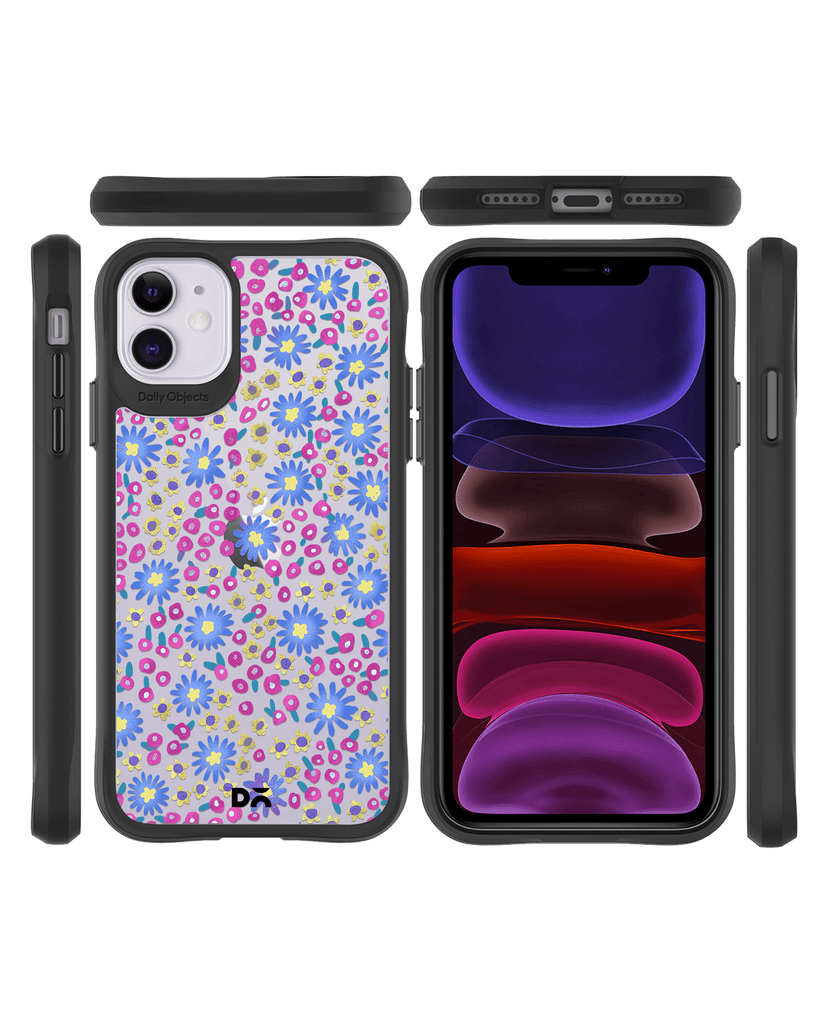 DailyObjects Glittering Daisy Black Hybrid Clear Case Cover For iPhone 11