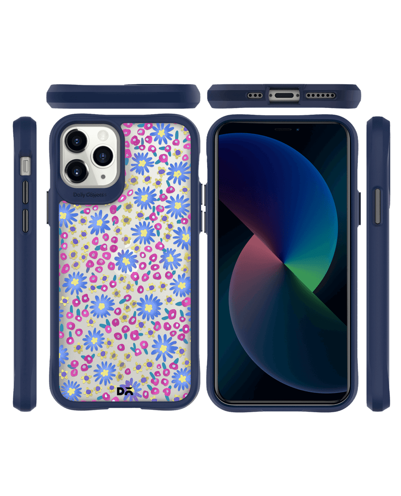 DailyObjects Glittering Daisy Blue Hybrid Clear Case Cover For iPhone 11 Pro