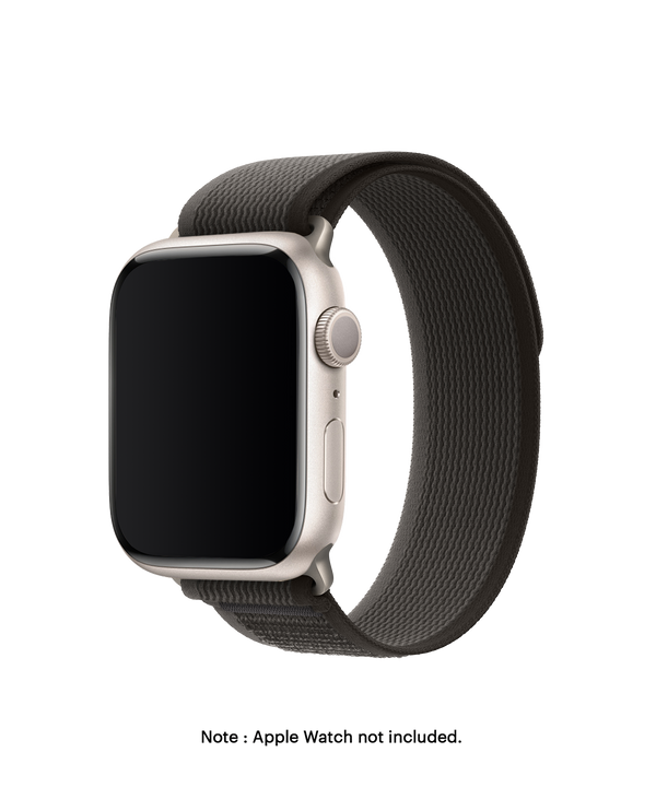 Grey Pull Tab Nylon Weave Apple WatchBand