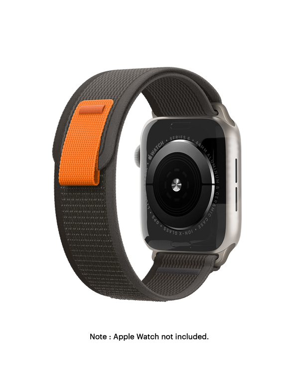 Grey Pull Tab Nylon Weave Apple WatchBand