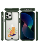 DailyObjects Happy Kitty Green Hybrid Clear Case Cover For iPhone 11 Pro Max