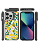DailyObjects Lemony Leafy Black Hybrid Clear Case Cover For iPhone 13 Pro Max