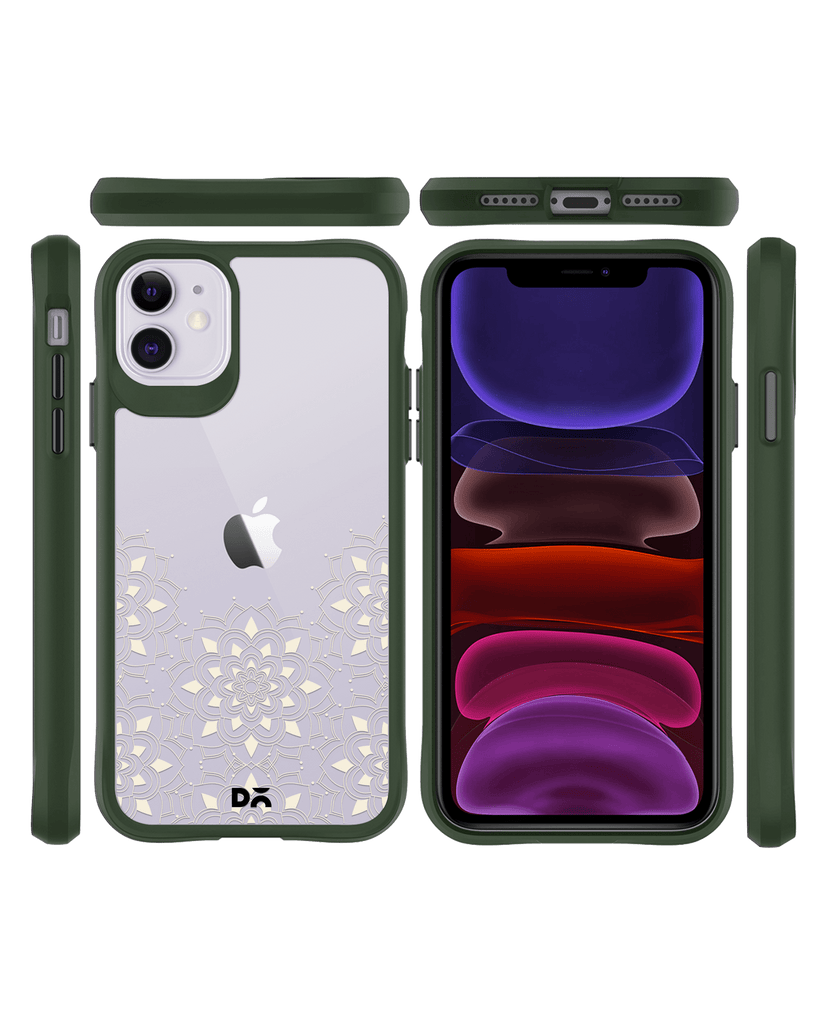 DailyObjects Mandala Flake Off White Green Hybrid Clear Case Cover For iPhone 11