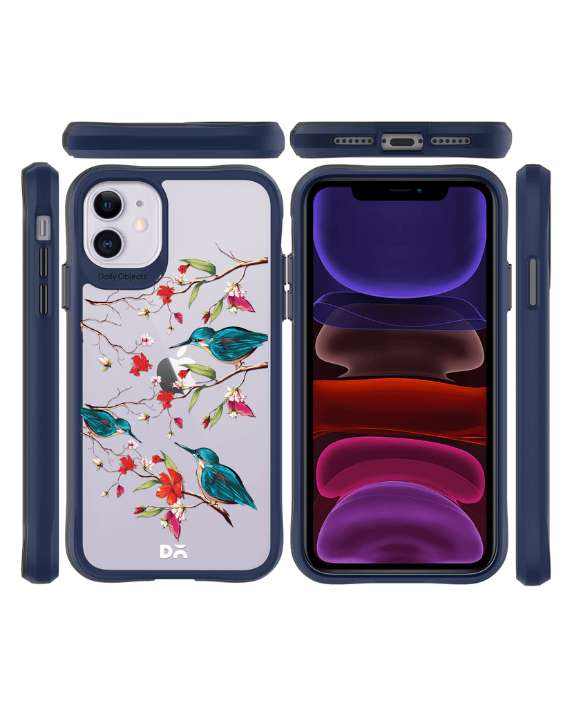 DailyObjects Melody Birds Blue Hybrid Clear Case Cover For iPhone 11