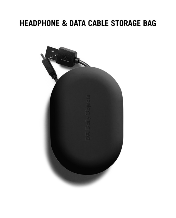 Oblong Earphones & Cable Pouch - (Black)