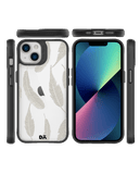 DailyObjects Off White Feathers Black Hybrid Clear Case Cover For iPhone 13 Mini