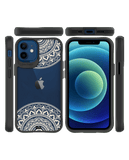 DailyObjects Off White Mandala Black Hybrid Clear Case Cover For iPhone 12 Mini