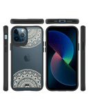 DailyObjects Off White Mandala Black Hybrid Clear Case Cover For iPhone 12 Pro Max