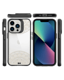DailyObjects Off White Mandala Black Hybrid Clear Case Cover For iPhone 13 Pro Max