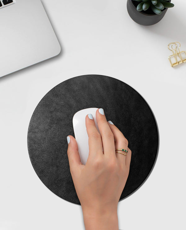 Orb Vegan Leather Mouse Pad (Black)