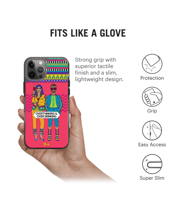 DailyObjects Overthinking & Overdrinking Stride 2.0 Case Cover For iPhone 12 Pro