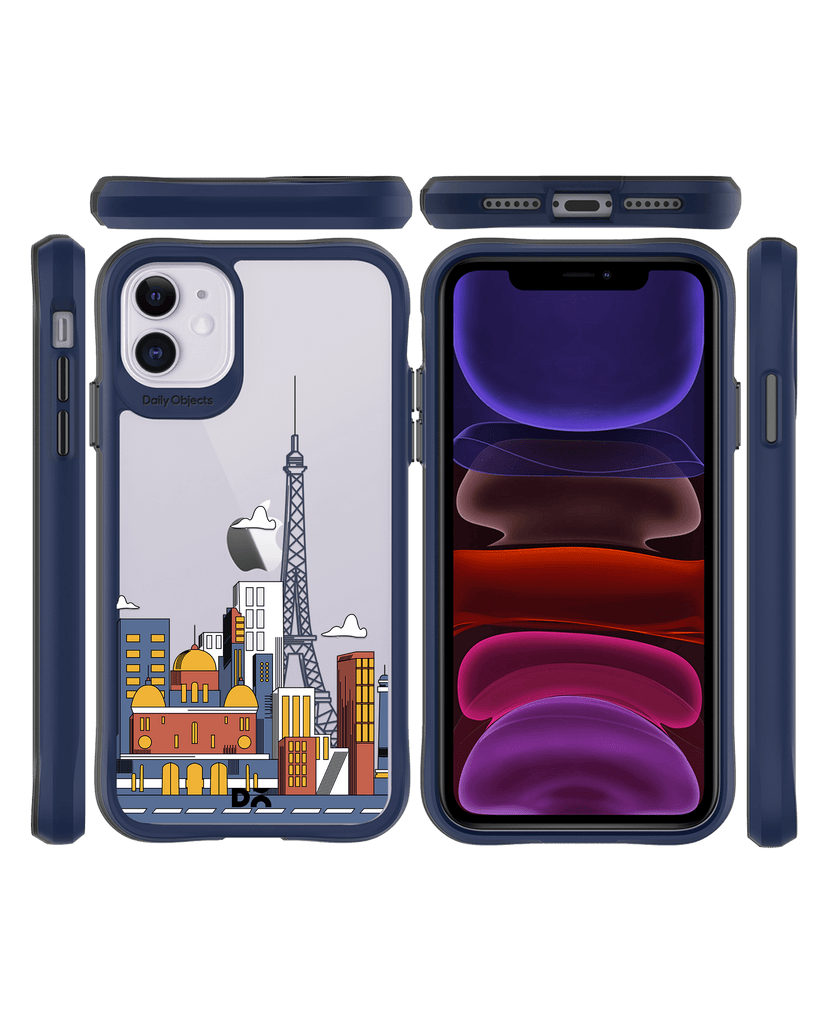 DailyObjects Paris Skyline Blue Hybrid Clear Case Cover For iPhone 11