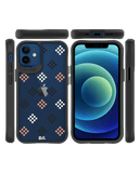 DailyObjects Peach Diamonds Black Hybrid Clear Case Cover For iPhone 12 Mini