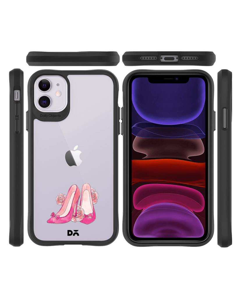 DailyObjects Pink Stilettos Black Hybrid Clear Case Cover For iPhone 11
