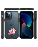 DailyObjects Pink Stilettos Black Hybrid Clear Case Cover For iPhone 12 Pro Max