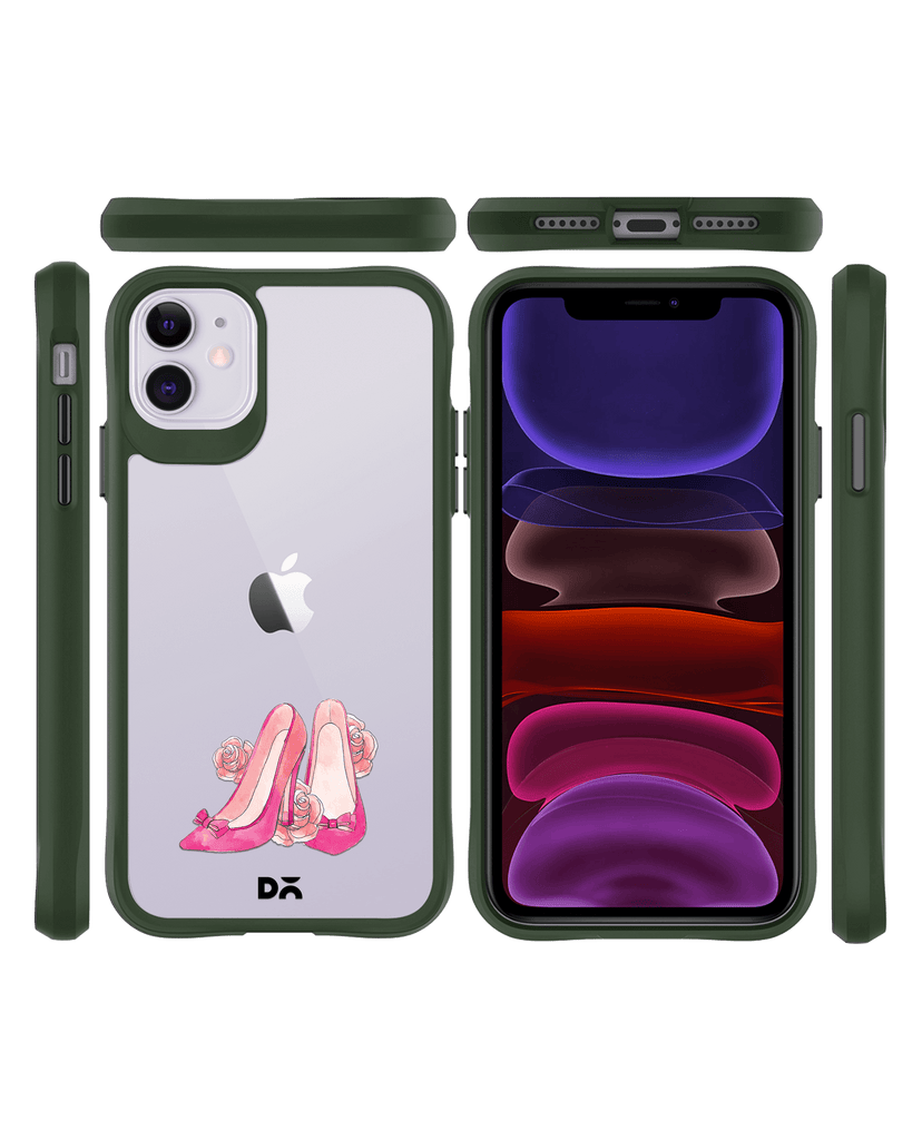 DailyObjects Pink Stilettos Green Hybrid Clear Case Cover For iPhone 11
