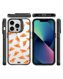 DailyObjects Pizza Slice Icon Black Hybrid Clear Phone Case Cover For iPhone 14 Pro