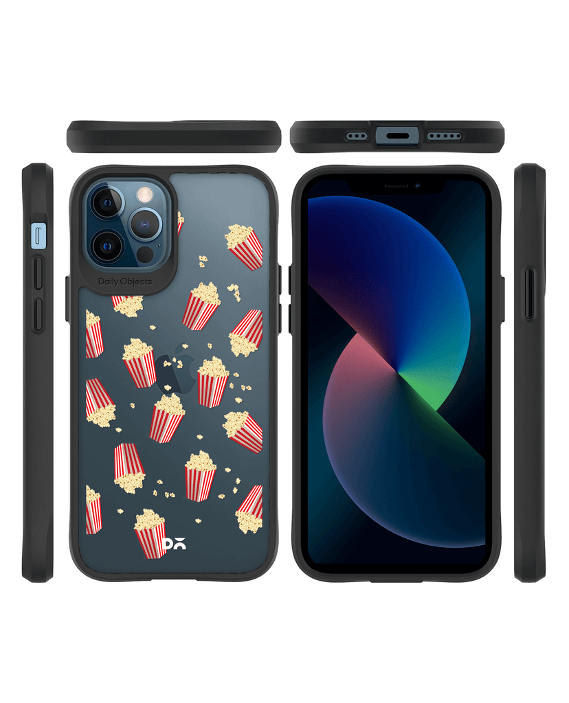 DailyObjects Popcorn Icon Black Hybrid Clear Case Cover For iPhone 12 Pro Max