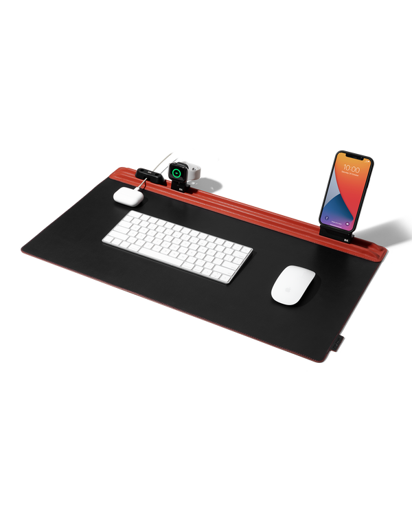 Snap On Organiser Desk Mat with Cable Holder + Phone Mount + Apple Watch Charging Stand