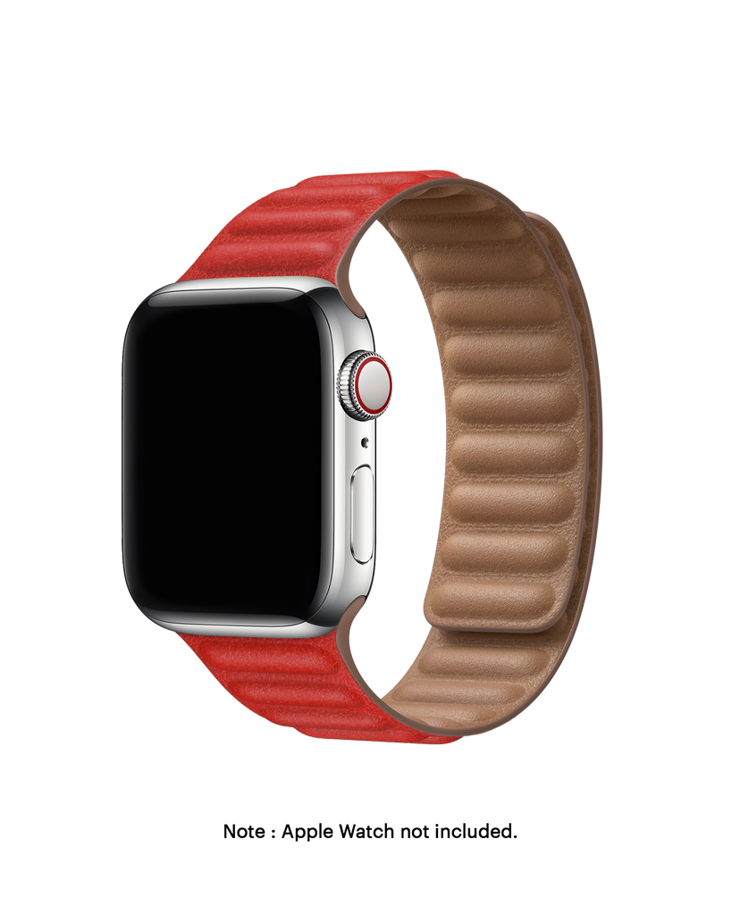 Poppy Leather Link Apple WatchBand