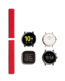 Red Silicone Magnetic Poppy WatchBand for Samsung/OnePlus/Fitbit Smartwatches (20mm)