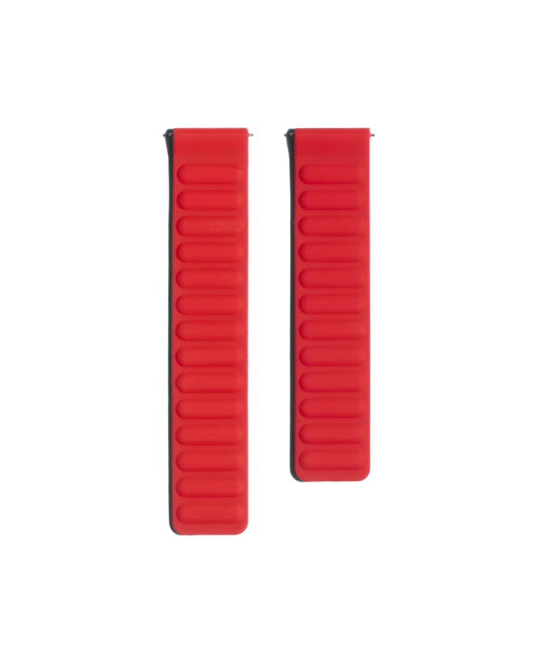 Red Silicone Magnetic Poppy WatchBand for Samsung/OnePlus/Fitbit Smartwatches (20mm)