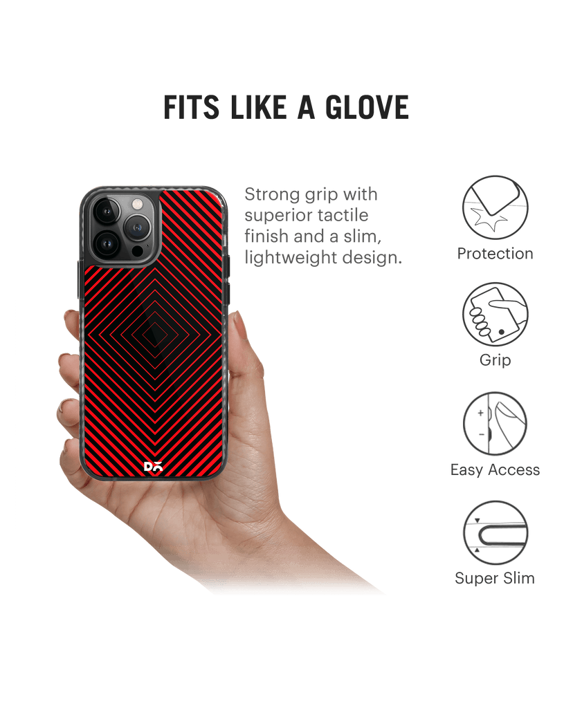DailyObjects Rhombus Red Stride 2.0 Case Cover For iPhone 13 Pro Max