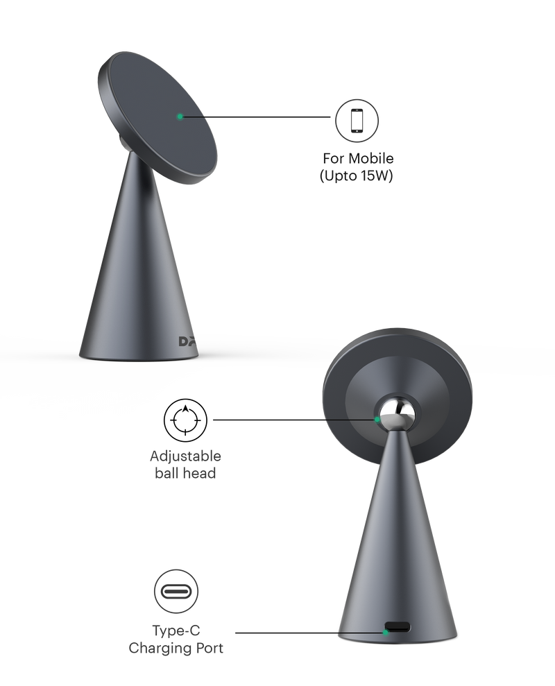 DailyObjects SURGE™ Max Conoid Magnetic Wireless Charger (15W)