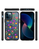 DailyObjects Shining Tulips Black Hybrid Clear Case Cover For iPhone 12 Pro Max