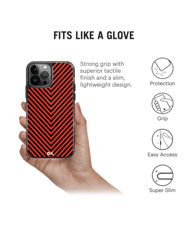 DailyObjects V Red Stride 2.0 Phone Case Cover For iPhone 14 Pro Max