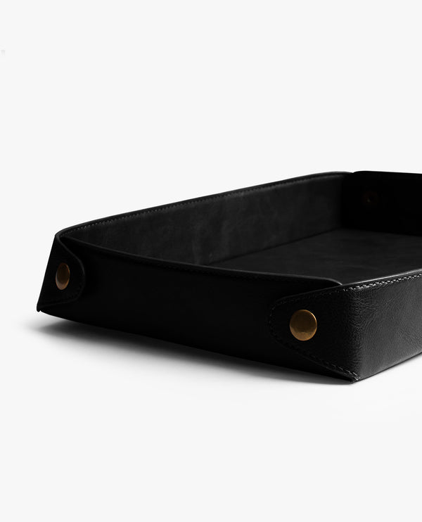Valet Vegan Leather Tray (Black)