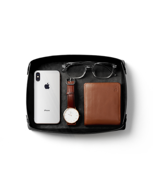 Valet Vegan Leather Tray (Black)