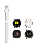 White Silicone Click WatchBand for Samsung/OnePlus/Fitbit Smartwatches (20mm)