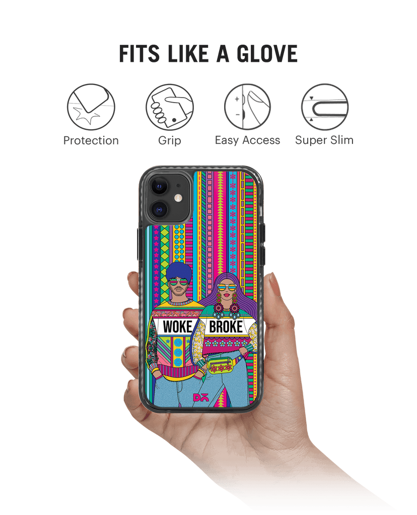 DailyObjects Woke Broke Couple Stride 2.0 Case Cover For iPhone 11