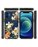 DailyObjects Yellow Hibiscus Black Hybrid Clear Case Cover For iPhone 12 Mini