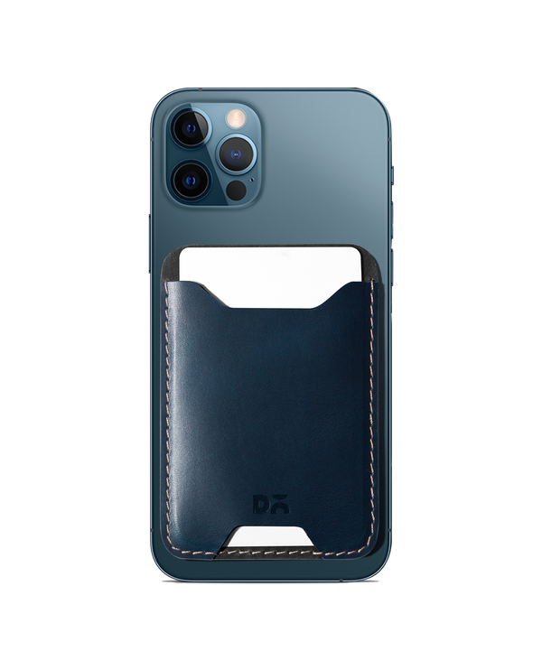 Deep Navy CardSafe Leather Phone Wallet