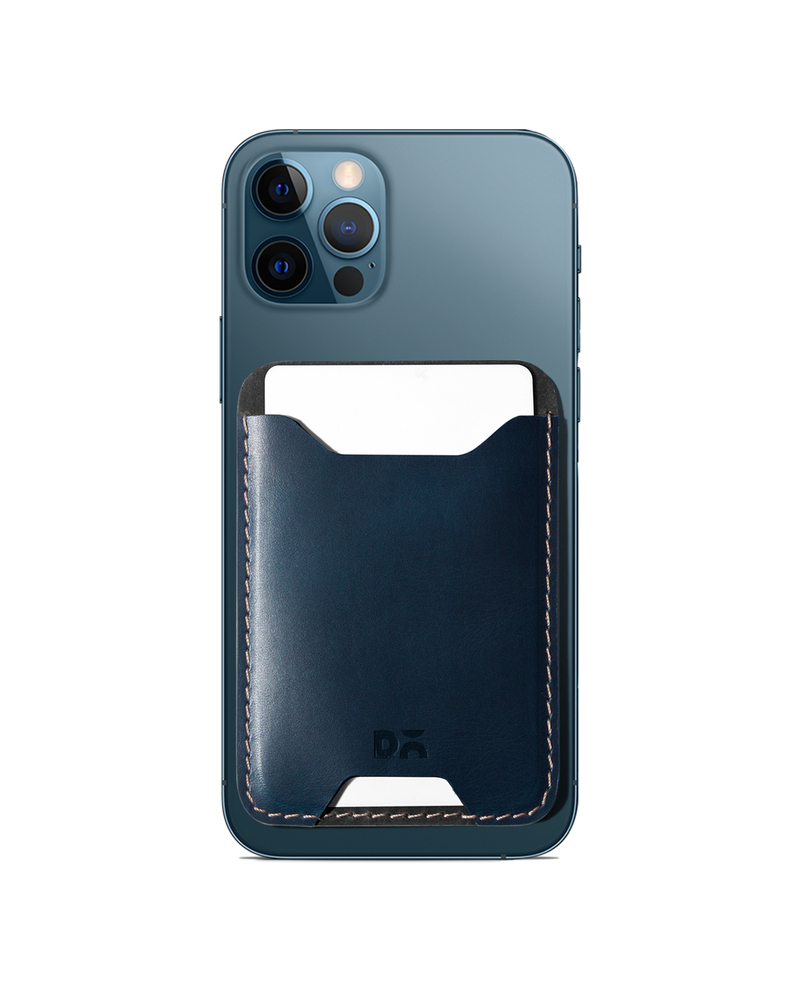 Deep Navy CardSafe Leather Phone Wallet