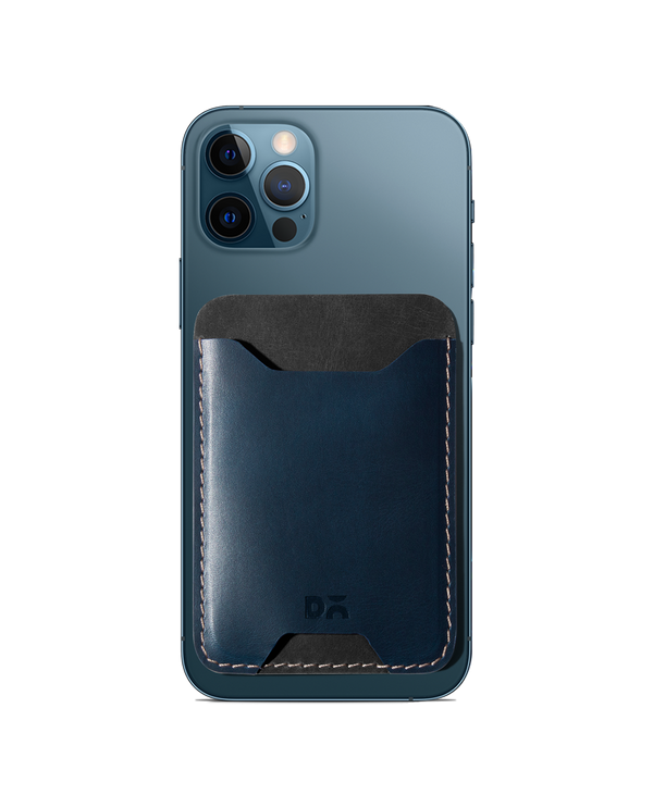 Deep Navy CardSafe Leather Phone Wallet