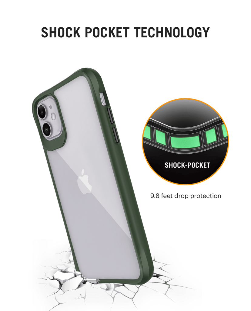 DailyObjects Peachy Peaches Green Hybrid Clear Case Cover For iPhone 11