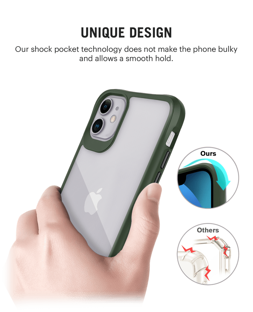 DailyObjects Bold Beautiful Green Hybrid Clear Case Cover For iPhone 11