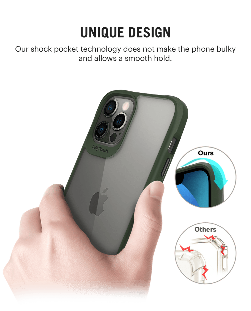DailyObjects Triangles Duo Green Hybrid Clear Case Cover For iPhone 12 Pro Max